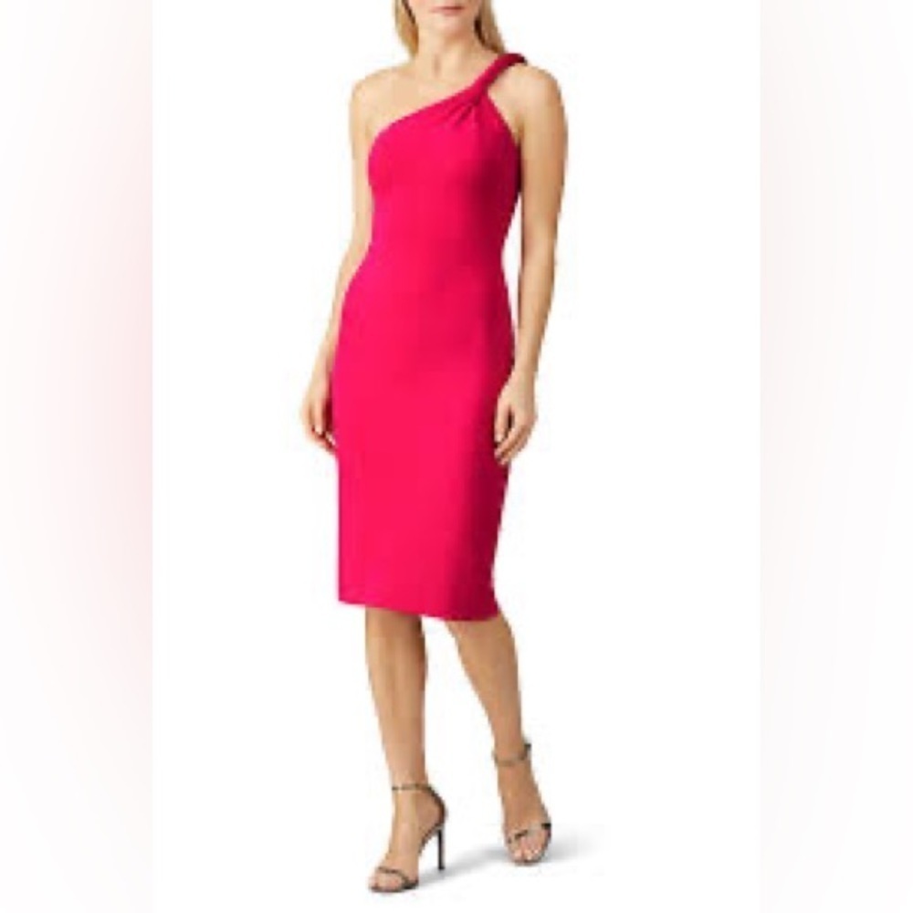 CUSHNIE | One Shoulder Hot Pink Dress Size 6